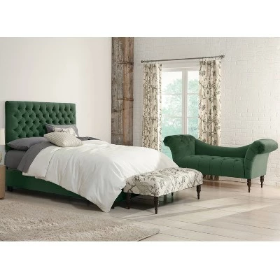 Tufted Chaise Lounge - Skyline Furniture Mystere Jade 7 Tufted Chaise Lounge - Skyline Furniture Mystere Jade - Image 5