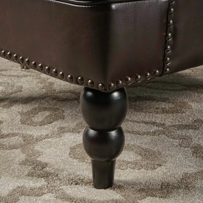 Malone Leather Club Chair - Brown - Christopher Knight Home 5 Malone Leather Club Chair - Brown - Christopher Knight Home - Image 3