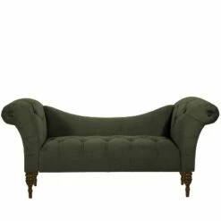 Skyline Furniture Erin Tufted Chaise Lounge - Cloth & Company Dark Green Velvet -Living Room Chairs store unnamed file 10729