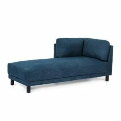 Hyland Contemporary Fabric Upholstered Chaise Lounge - Christopher Knight Home Navy Blue/black -Living Room Chairs store unnamed file 10740
