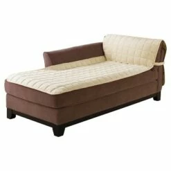 Antimicrobial Quilted Armless Chaise Furniture Protector - Sure Fit Silver Pine -Living Room Chairs store unnamed file 10769