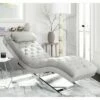 Monroe Chaise with Round Pillow - Gray - Safavieh -Living Room Chairs store unnamed file 10772