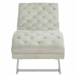Monroe Chaise with Round Pillow - Gray - Safavieh -Living Room Chairs store unnamed file 10774
