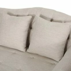 Wellston Contemporary Tufted Double Chaise Lounge with Accent Pillows - Christopher Knight Home Charcoal/dark Brown -Living Room Chairs store unnamed file 10789