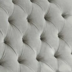 Chaise with Nailhead Trim and Tufted Details Gray - Benzara