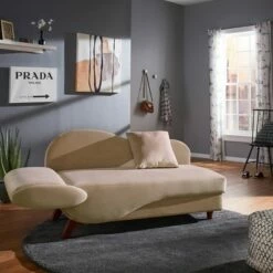 Gracie Two Toned Dark and Light Functional Chaise with 1 Pillow - Inspire Q Beige -Living Room Chairs store unnamed file 10815