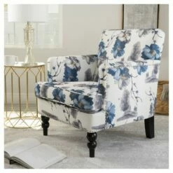 Boaz Upholstered Club Chair - Floral Print - Christopher Knight Home -Living Room Chairs store unnamed file 10858