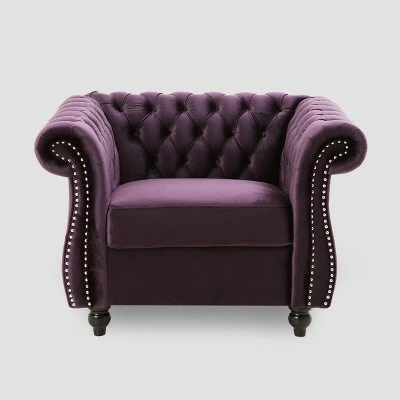 Westminster Chesterfield Club Chair - Christopher Knight Home Blackberry 11 Westminster Chesterfield Club Chair - Christopher Knight Home Blackberry - Image 9