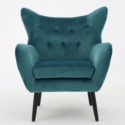 Alyssa New Velvet Armchair - Christopher Knight Home Navy 9 Alyssa New Velvet Armchair - Christopher Knight Home Navy - Image 7