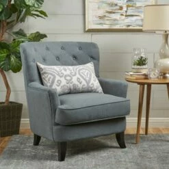 Anikki Tufted Club Chair - Christopher Knight Home Charcoal