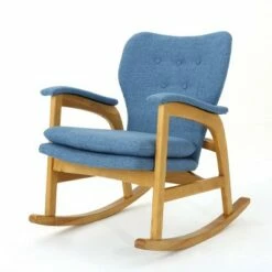 Braant Mid-Century Fabric Rocker - Christopher Knight Home Wheat -Living Room Chairs store unnamed file 1089