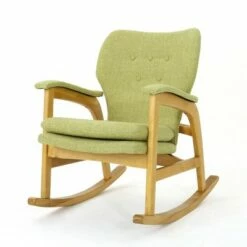 Braant Mid-Century Fabric Rocker - Christopher Knight Home Wheat -Living Room Chairs store unnamed file 1090