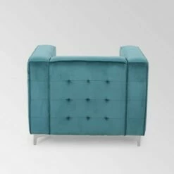 Sanders Modern Glam Velvet Cube Club Chair - Christopher Knight Home Navy Blue -Living Room Chairs store unnamed file 10902