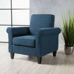 Freemont Club Chair - Christopher Knight Home Dark Blue