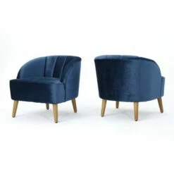 Set of 2 Amaia Modern New Velvet Club Chair - Christopher Knight Home Black -Living Room Chairs store unnamed file 10932