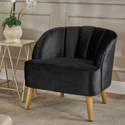 Amaia Modern New Velvet Club Chair - Christopher Knight Home Black