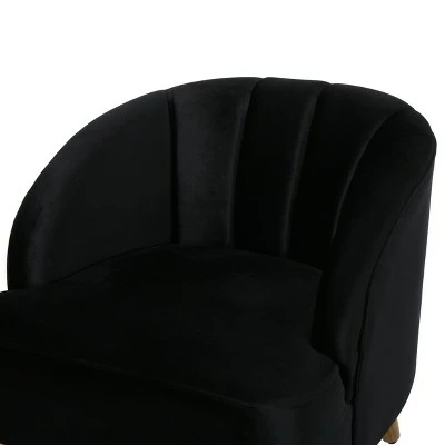 Amaia Modern New Velvet Club Chair - Christopher Knight Home Black 4 Amaia Modern New Velvet Club Chair - Christopher Knight Home Black - Image 2