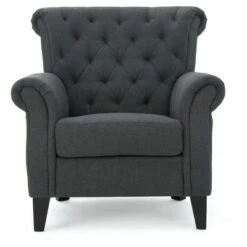 Merrit Tufted Club Chair - Christopher Knight Home Dark Gray -Living Room Chairs store unnamed file 10961