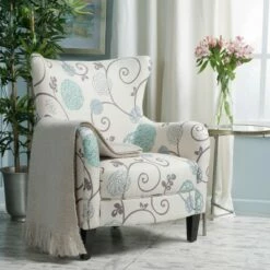 Arabella Club Chair White/Blue - Christopher Knight Home