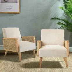 Chloé Cane Accent Chair Set of 2 | Karat Home