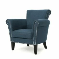 Brice Vintage Studded Club Chair - Christopher Knight Home Navy Blue -Living Room Chairs store unnamed file 10992