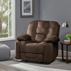 Gannon Glider Recliner Club Chair - Christopher Knight Home Latte
