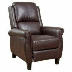 Haddan Faux Leather Recliner Club Chair - Christopher Knight Home Burgundy Brown -Living Room Chairs store unnamed file 11017