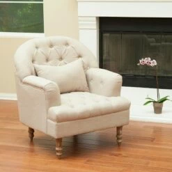 Anastasia Tufted Chair Beige - Christopher Knight Home -Living Room Chairs store unnamed file 11058