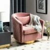 Clara Quilted Swivel Tub Chair Dusty Rose - Safavieh -Living Room Chairs store unnamed file 11078