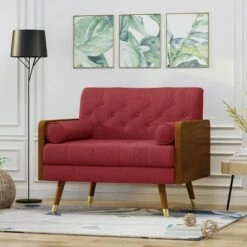 Frankie Mid Century Modern Club Chair Red - Christopher Knight Home