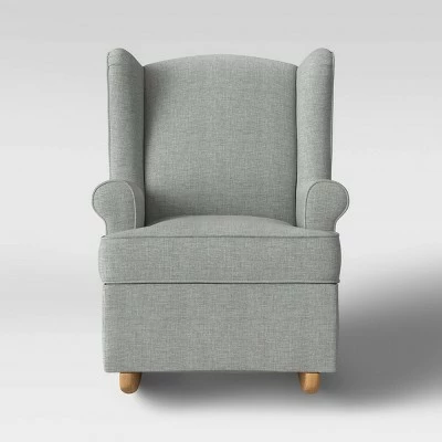 Baby Relax Brennan Wingback Convertible Rocker Gray 6 Baby Relax Brennan Wingback Convertible Rocker Gray - Image 4