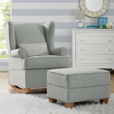Baby Relax Brennan Wingback Convertible Rocker Gray 11 Baby Relax Brennan Wingback Convertible Rocker Gray - Image 9
