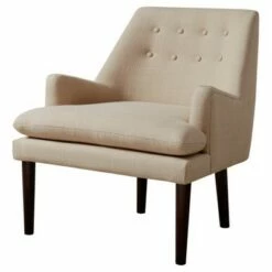 Madison Park Faith Mid-Century Upholstered Accent Chair Sand -Living Room Chairs store unnamed file 11149
