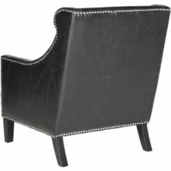 Mckinley Club Chair Silver Nail Heads - Antique Black - Safavieh -Living Room Chairs store unnamed file 11170