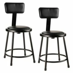 National Public Seating 2pk 18" Heavy Duty Vinyl Padded Steel Stool with Backrest - Hampton Collection Gray -Living Room Chairs store unnamed file 112