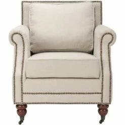 Karsen Club Chair W/ Brass Nail Heads - Safavieh -Living Room Chairs store unnamed file 11217