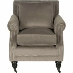 Karsen Club Chair W/ Brass Nail Heads - Safavieh -Living Room Chairs store unnamed file 11218
