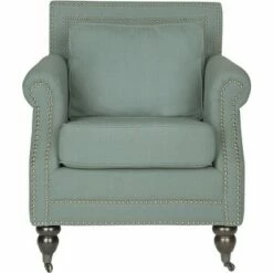Karsen Club Chair W/ Brass Nail Heads - Safavieh -Living Room Chairs store unnamed file 11219