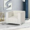 Sanders Modern Glam Leather Cube Club Chair White - Christopher Knight Home -Living Room Chairs store unnamed file 11226
