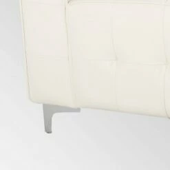 Sanders Modern Glam Leather Cube Club Chair White - Christopher Knight Home -Living Room Chairs store unnamed file 11229
