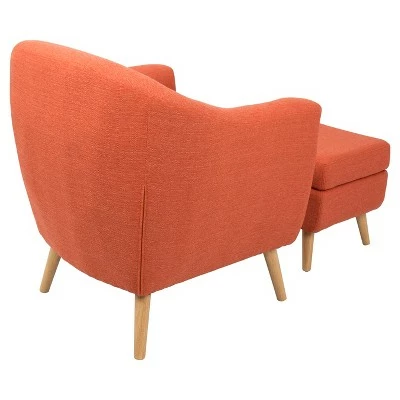 Rockwell Mid-Century Modern Chair w/Ottoman - LumiSource Beige 4 Rockwell Mid-Century Modern Chair w/Ottoman - LumiSource Beige - Image 2