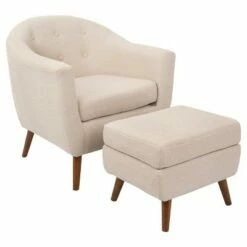 Rockwell Mid-Century Modern Chair w/Ottoman - LumiSource Beige 17 Rockwell Mid-Century Modern Chair w/Ottoman - LumiSource Beige -Living Room Chairs store unnamed file 11245
