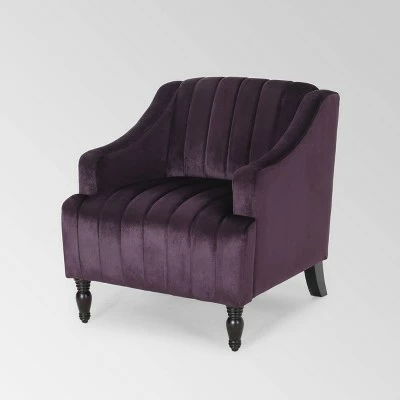 Carleson Glam Velvet Club Chair - Christopher Knight Home Red 9 Carleson Glam Velvet Club Chair - Christopher Knight Home Red - Image 7