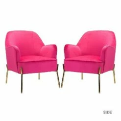 Odo Velvet Accent Arm Chair Padded Seat Set of 2 | Karat Home -Living Room Chairs store unnamed file 1130