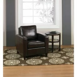 Venus Eco Leather Upholstered Club Chair Espresso - OSP Home Furnishings -Living Room Chairs store unnamed file 11304