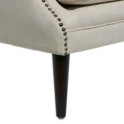 Contemporary Polyester and Wood Accent Chair - Olivia & May Beige 5 Contemporary Polyester and Wood Accent Chair - Olivia & May Beige - Image 3
