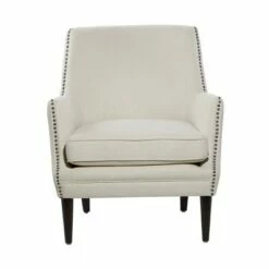 Contemporary Polyester and Wood Accent Chair - Olivia & May Beige 24 Contemporary Polyester and Wood Accent Chair - Olivia & May Beige -Living Room Chairs store unnamed file 11320