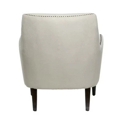 Contemporary Polyester and Wood Accent Chair - Olivia & May Beige 7 Contemporary Polyester and Wood Accent Chair - Olivia & May Beige - Image 5
