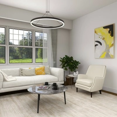 Contemporary Polyester and Wood Accent Chair - Olivia & May Beige 16 Contemporary Polyester and Wood Accent Chair - Olivia & May Beige - Image 14