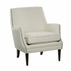 Contemporary Polyester and Wood Accent Chair - Olivia & May Beige 36 Contemporary Polyester and Wood Accent Chair - Olivia & May Beige -Living Room Chairs store unnamed file 11332